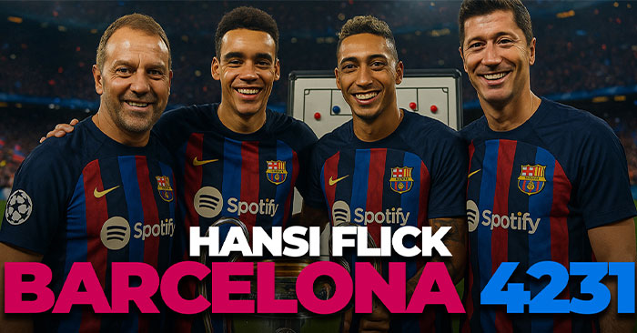 Football Manager 2024 Tactics - Hansi Flick 2024-25 Barcelona 4231 Tactical Recreation